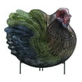 thumbnail image 2 of Zingz & Thingz 18" Green and Red Contemporary Rooster Glass Decorative Plate, 2 of 4