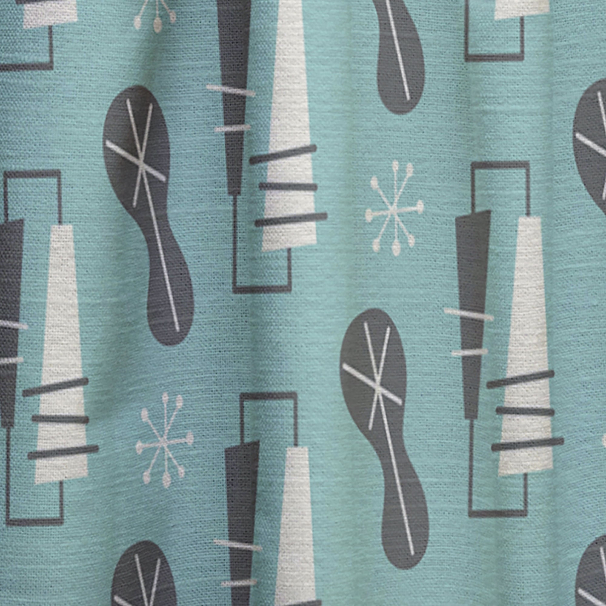 Designart '1950 Retro Pattern Shapes II' Mid-Century Modern Curtain Panel