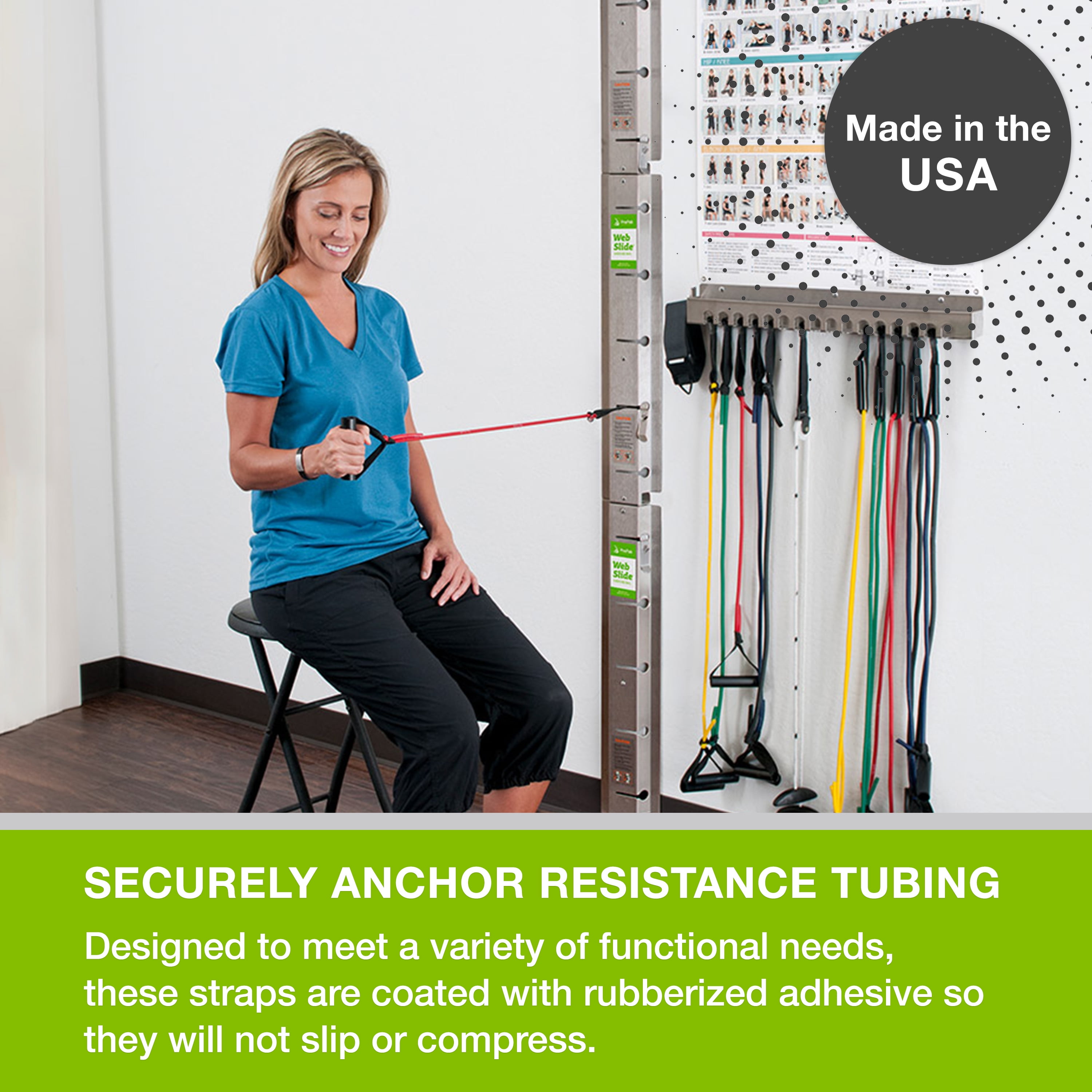 PrePak Products Standard Web Anchor Strap – Resistance Band Exercise Equipment – Home Gym Physical Therapy - Pack of 12