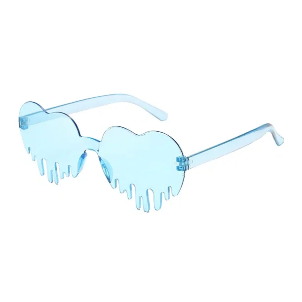Irregular Heart Shape Fashion Casual Sunglasses For Party And TravelIce BlueNosize Gao Jinjia unisex