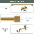 thumbnail image 3 of Single Curtain Rods,with Square Cylindrical Aluminum Alloy Finials,1 Inch Heavy Duty Drapery Rods Adjustable Length 144-164"(12-13.6ft),Gold, 3 of 7