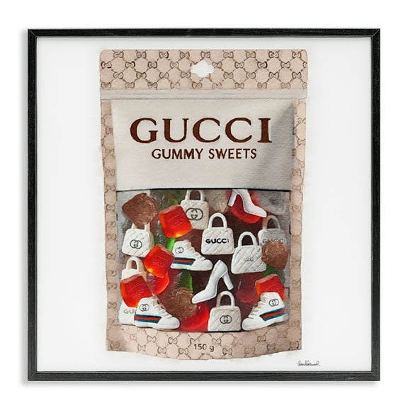Stupell Industries Glam Fashion Candies Fashion Painting Black Framed Art Print Wall Art, 12 x 12