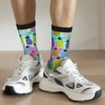thumbnail image 5 of Goofa Graffiti Pineapples Printed Men's Crew Socks, Soft Durable Breathable Moisture-Wicking with Odor Control Cotton socks, 5 of 9