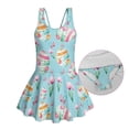 thumbnail image 5 of Xoenoiee Easter Egg Tulip Butterfly Print Girls One Piece Swimsuits Sleeveless Swim Dress for Girls Hawaiian Skirted Bathing Suit Summer Swimwear, Size 5-6 Years, 5 of 7