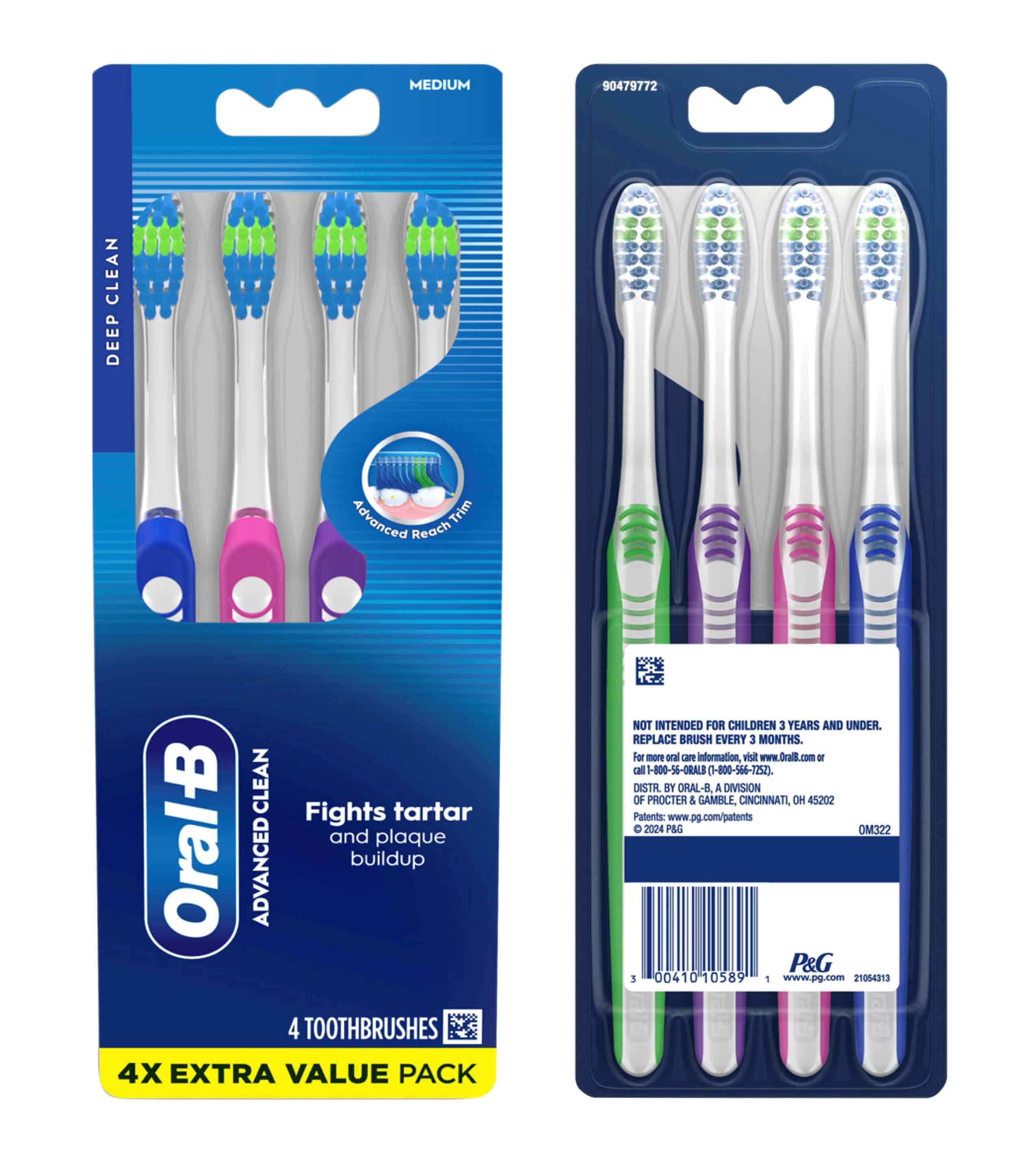 Oral-B Toothbrush Indicator Color Collection Medium 4-Pack (Pack of 3)