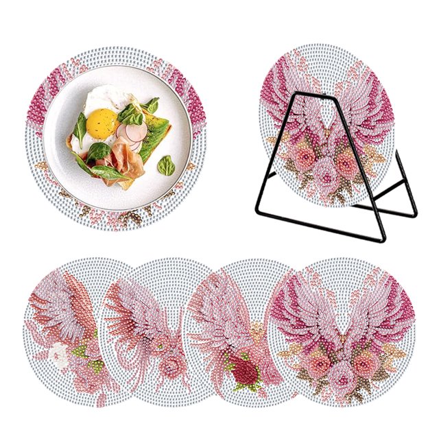 Posavasos Con Diamante DIY 4 Y Soporte Gome