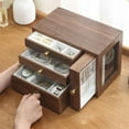 thumbnail image 5 of Black Walnut Wood Solid Wood Jewelry Case With Mirror Handmade Engraving Jewelry Storage Box, 5 of 5