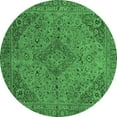 thumbnail image 1 of Ahgly Company Indoor Round Abstract Emerald Green Modern Area Rugs, 4' Round, 1 of 4