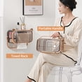 thumbnail image 3 of Zootealy Wall Tissue Box With Towel Rack Waterproof Transparent Paper Towel Dispenser Paper Extraction Holder Bathroom Toilet Storage Box with Top Shelf Facial Tissue Storage Box, 3 of 8