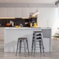Yongqiang 24" Backless Metal Bar Stools Set of 4 Industrial Stackable