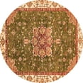 thumbnail image 1 of Ahgly Company Indoor Round Abstract Orange Modern Area Rugs, 3' Round, 1 of 4