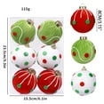 thumbnail image 3 of Axiiglly 6Pcs Christmas Balls Ornaments, 3.15" Glitter Shatterproof Christmas Balls Set, Variety Xmas Hanging Balls for Christmas Trees Decorations, Holiday Party Decor, Red Green White, 3 of 5