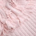 thumbnail image 3 of Ultra Soft Pre-Washed Quilted Throw Blanket, Ruffle Fringed Cream Boho Decorative Throw, Stone Washed Rustic Cozy Blanket for Sofa Couch Bed Chair, 50"x60", 3 of 8