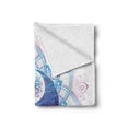 thumbnail image 2 of Ethnic Soft Flannel Fleece Throw Blanket, Yin Yang Mandala Hippie Design with Floral Swirl Frame Image, Cozy Plush for Indoor and Outdoor Use, 60" x 80", Purple and Pale Blue, by Ambesonne, 2 of 6