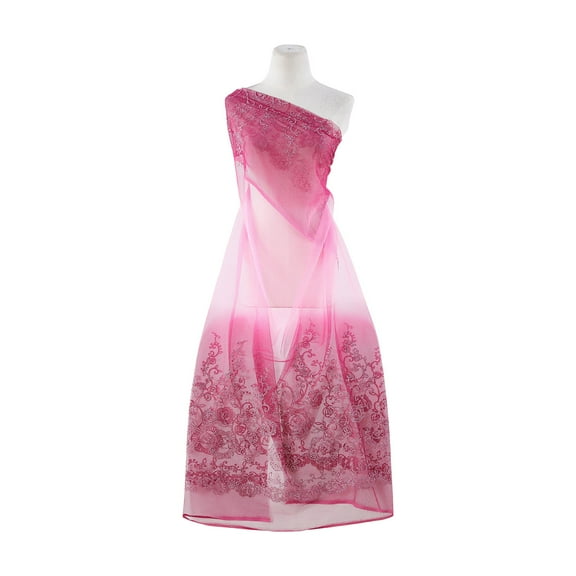 Zelouf Metallic Glitter On Tulle  , Sewing, DIY, Crafts Fabric by the Yard, Coral Punch, 3 Yard