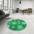 thumbnail image 4 of Ahgly Company Machine Washable Indoor Rectangle Transitional Lime Mint Green Area Rugs, 7' x 10', 4 of 7