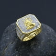 thumbnail image 3 of Mens 14K Gold Finish Virgo Maiden Zodiac Sign Astrology Horoscope Band Baguette & Round Cut Simulated Diamond Ring, 3 of 5