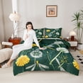 thumbnail image 4 of Castle Fairy Teens Flying Dragonfly Twin Comforter Sets,Chic Floral Daisy Bedding Set, 4 of 8