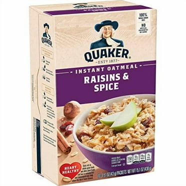 Quaker, Instant Oatmeal, Raisins & Spice, 10 Ct