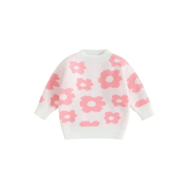 xiaxaixu Chandail d'Automne pour Bébé Fille Imprimé Fleuri Col Rond Chandail en Molleton Manches Longues Pulls Vêtements Automne Hiver