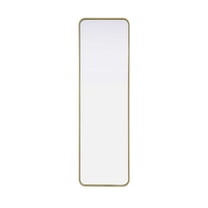 Elegant D?cor Contour Metal Rectangle Mirror 18x60 in Brass