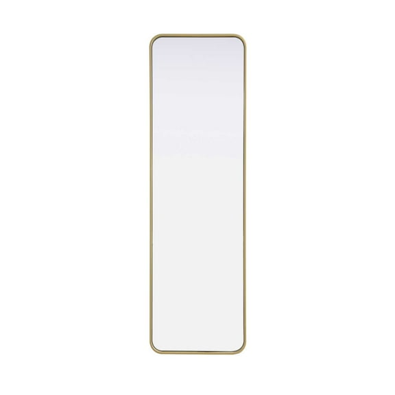 Elegant D?cor Contour Metal Rectangle Mirror 18x60 in Brass