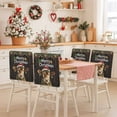 thumbnail image 2 of Christmas Cow Chair Covers Set of 1 Xmas Animal Bell Star Retro Brown Wood Grain Chair Back Covers Stretch Removable Washable Slipcovers Protector for Dining Room Kitchen Party Decor, 2 of 5