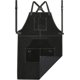 thumbnail image 2 of Delantal de soldadura de piel negro con 6 bolsillos, resistente, resistente al calor y al fuego, 2 of 4