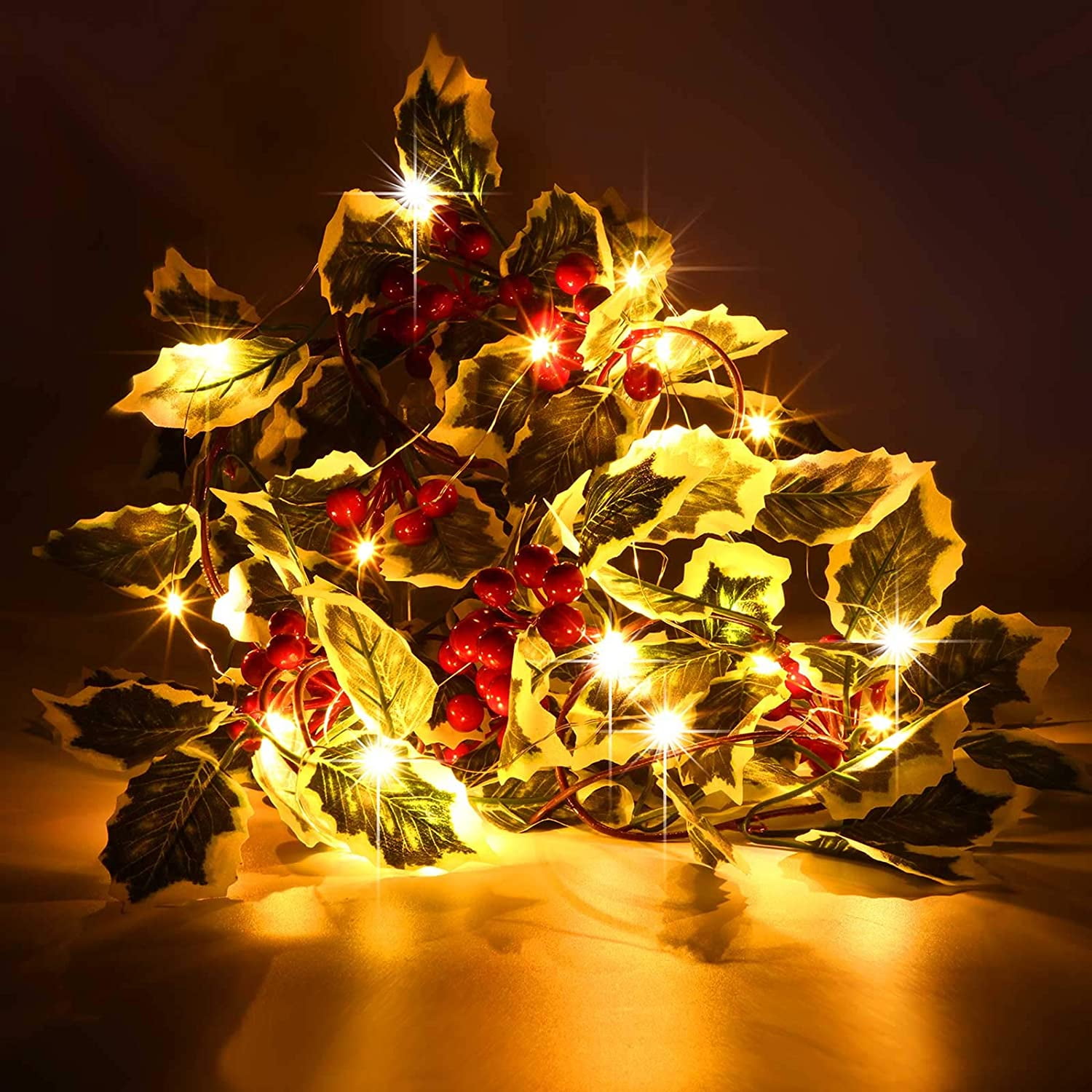 Details about    SET 50 RICE LIGHTS BROWN CORD TREE WREATH GARLAND ap 