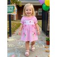 thumbnail image 4 of Cjfdfy Kids Toddler Baby Girls Back to School Dress Pre Kindergarten Outfits Bbay Girls First Day of School Outfit Apple Embroidery Cute Bow Short Sleeve Plaid Dress Toddler Summer Fall Dress, 4 of 9