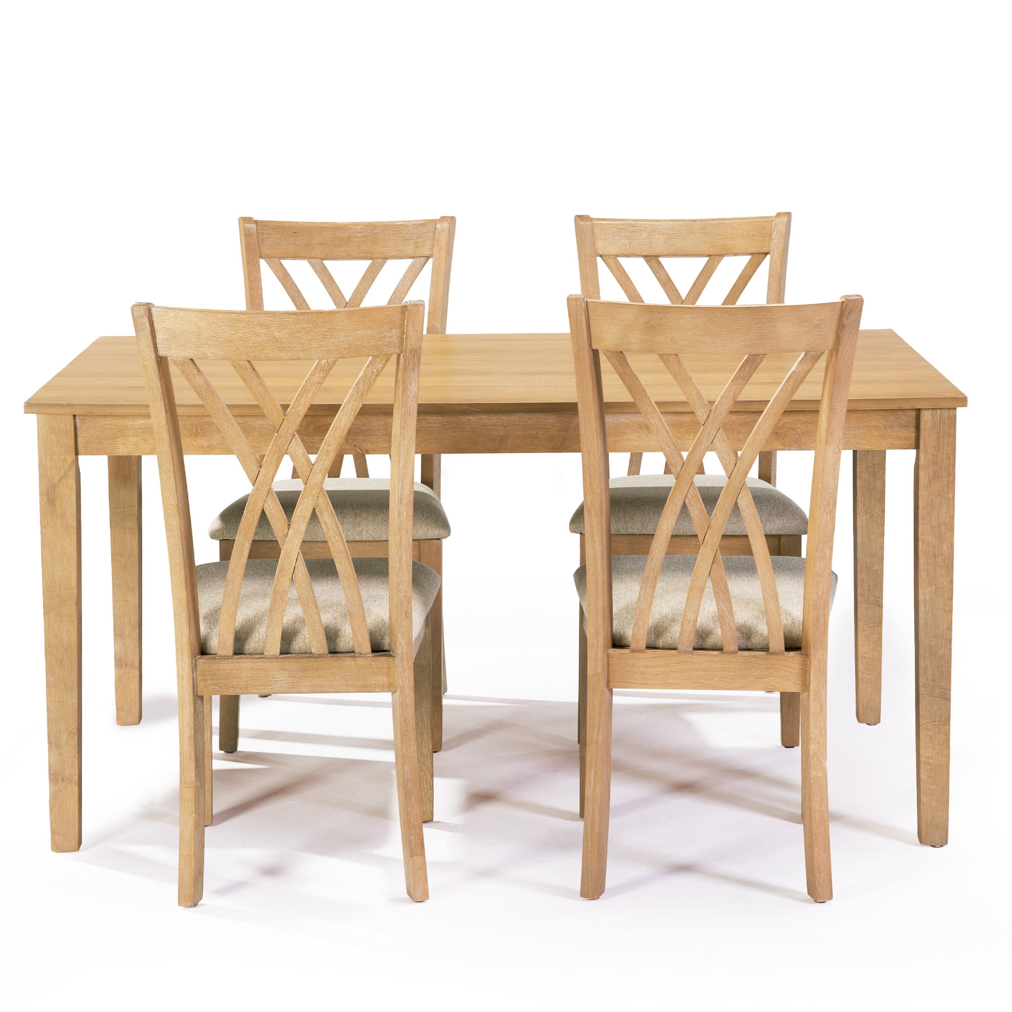 Yoneston Modern Dining Table for 4, 60" Large Wood Dining Table Set with 4 Chairs for Living Room, Kitchen and Pantry