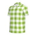 thumbnail image 4 of Wukai White Green Plaid Men’s Polo Shirts,Quick-Dry Athletic Shirt,Classic Fit Shirts-XX-Large, 4 of 8