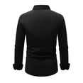 thumbnail image 2 of KXDMNE Mens Long Sleeve Button Down Shirt - Slim Fit Polyester Lapel Business Dress Shirt Casual Formal Workwear for All Year, Black, XL, 2 of 2