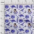 thumbnail image 2 of oneOone Rayon Medium Blue Fabric Earth Diy Clothing Quilting Fabric Print Fabric By Yard 56 Inch Wide, 2 of 4