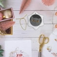 thumbnail image 6 of 3drose, the Curious Cat Grey with Orange Eyes Black, 3 inch Snowflake Porcelain Ornament, 6 of 7