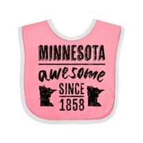 Inktastic Minnesota Awesome Since 1858 Boys or Girls Baby Bib