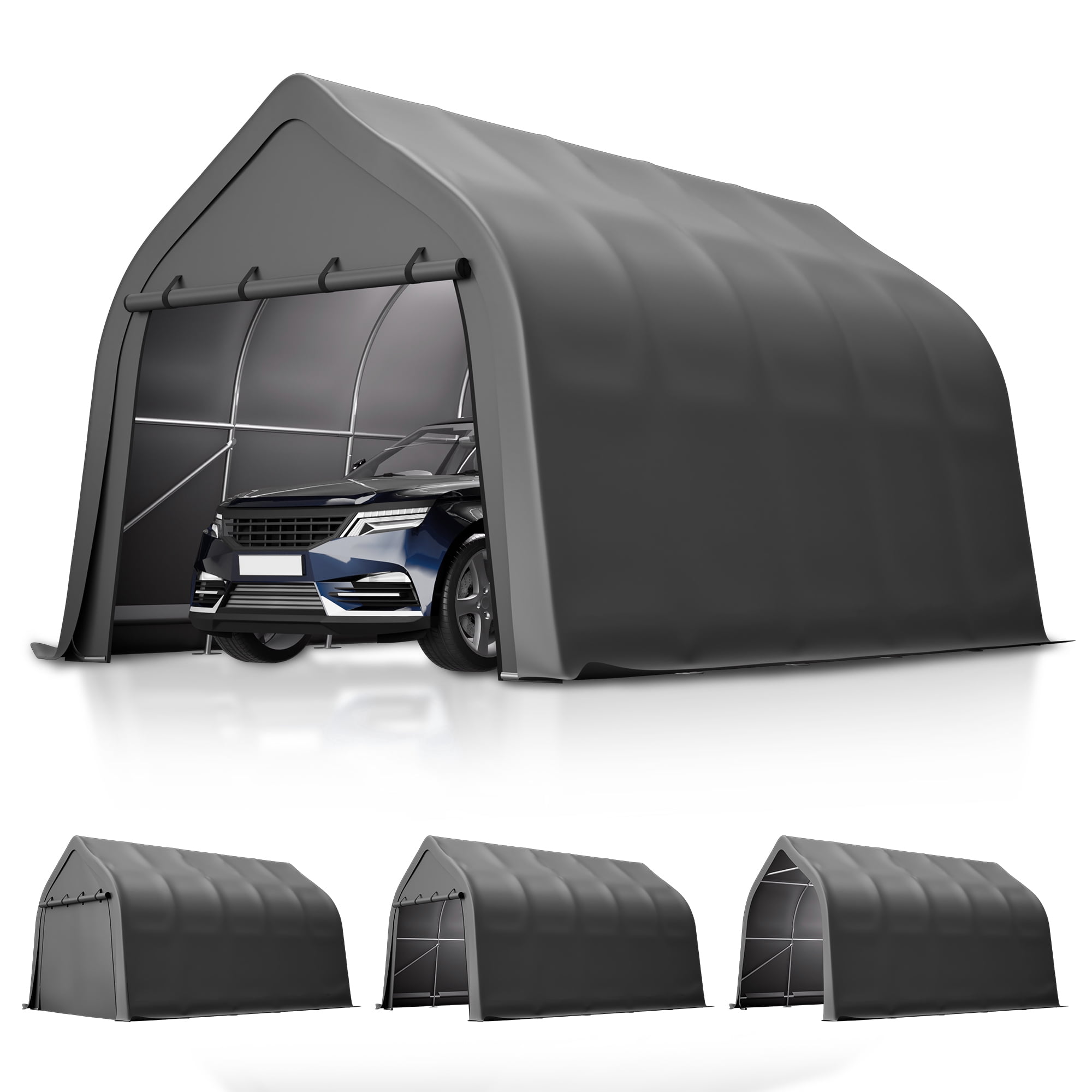 LZBEITEM Carports 13x20 ft Heavy Duty Car Canopy Garage with Removable Doors Galvanized Frame Portable Carport Canopy Outdoor Storage Shelter with All-Season Tarp for Car Boat Truck