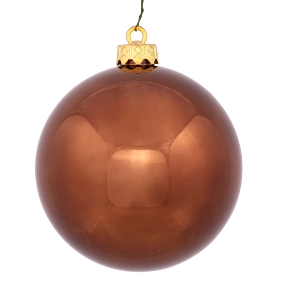 Vickerman 6" Shiny Shatterproof Christmas Ball Ornament - Brown