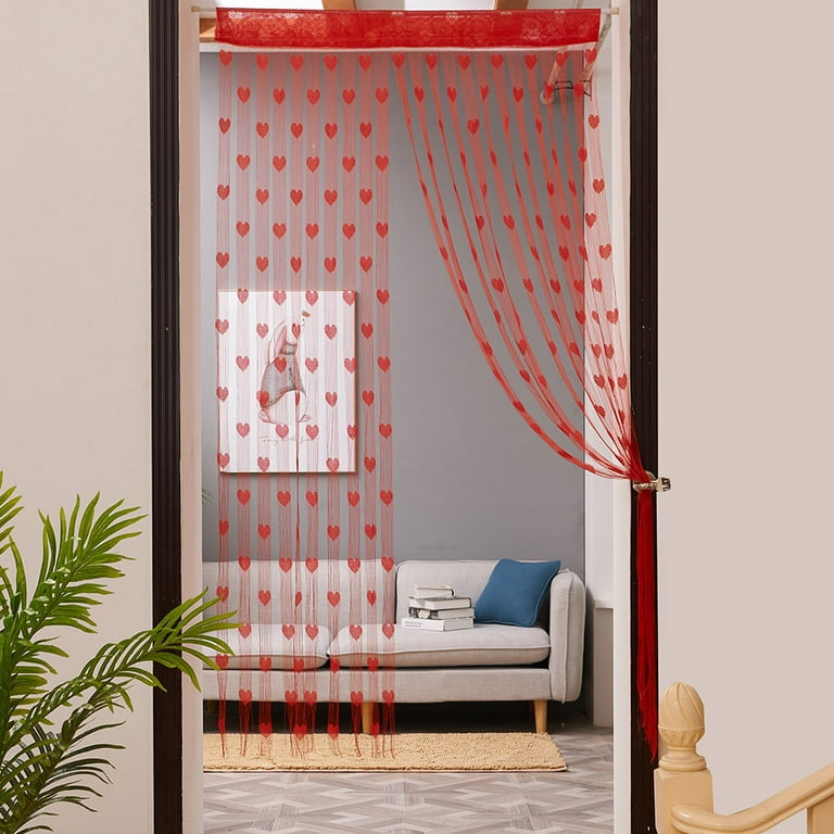 PureCasa Romantic Lace String Curtains for Bedroom Window