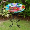 thumbnail image 5 of Angelo Décor 22.5-inch tall Butterfly Glass Birdbath with Metal Stand and Solar Light, 5 of 5