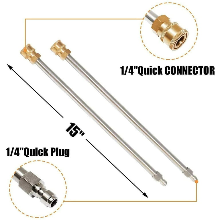 2pcs 17 High Pressure Power Washer Gun Extension Wand 1/4 Quick Connect  Stainless Steel Car Washer Lance Extension Spray Wand, Shop Now For  Limited-time Deals