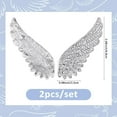 thumbnail image 2 of 2Pcs Angel Wings Brooch Pins Wing Alloy Rhinestone Brooches Platinum/Golden Feather Wings Broochpins Lapel Pin Dress Accessories Jewelry for DIY Women Men Wedding Party, 2 of 9
