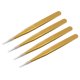 thumbnail image 1 of Precisión Recta Punta Pinza Inoxidable Acero Multifuncional Oro Marrón 4uds, 1 of 5