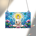 thumbnail image 6 of 89Bloom Buddha Stained Glass Hologram Ornament, Stained Glass Suncatcher Ornaments Home Decor, Holographic Ornaments, 6 of 7
