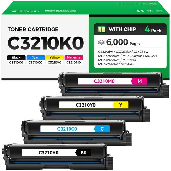 Paquete de 4 cartuchos de tóner Caink C3210K0 C3210C0 C3210M0 C3210Y0