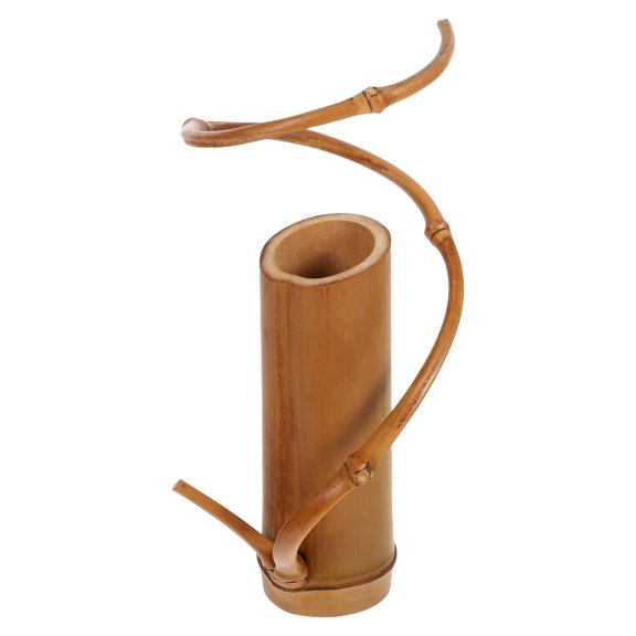 WHAMVOX Bamboo Flower Vase for Home Decor Lightweight and Simple Design for Dried Flowers or Pebbles 6.5 inches Tall