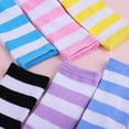 thumbnail image 5 of 6 Pairs Striped Over Knee High Socks Stripe High Thigh Stockings Women Long Socks for Daily Wear, Cosplay, 5 of 6