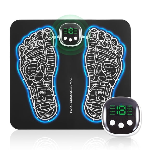 EMS Foot Massager Mat -Foot Massager Pad for Pain Plantar Relief, Muscle Relaxation, Foldable Legs & Feet Massager Pad with 8 Modes