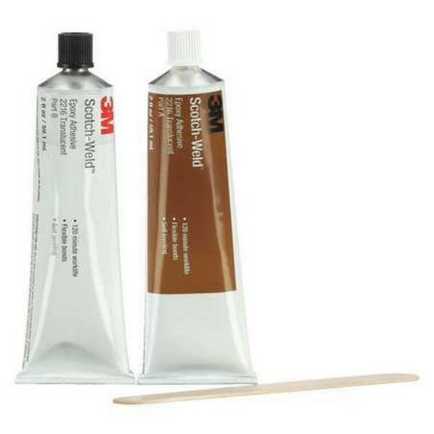 3M 2216 Epoxy Adhesive, Tube, 2.0 oz, Clear, 11 Mix Ratio, 16 hr