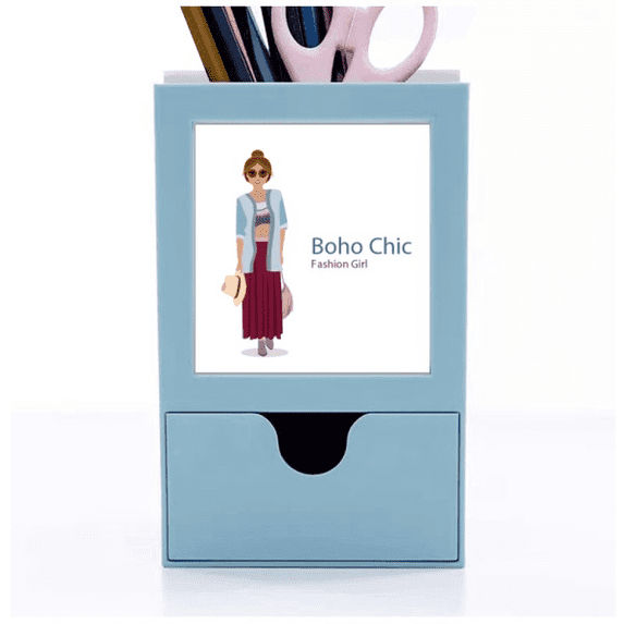 Bohe a wind Fashion Cartoom Desk Supplies Organizer Pen Holder Card